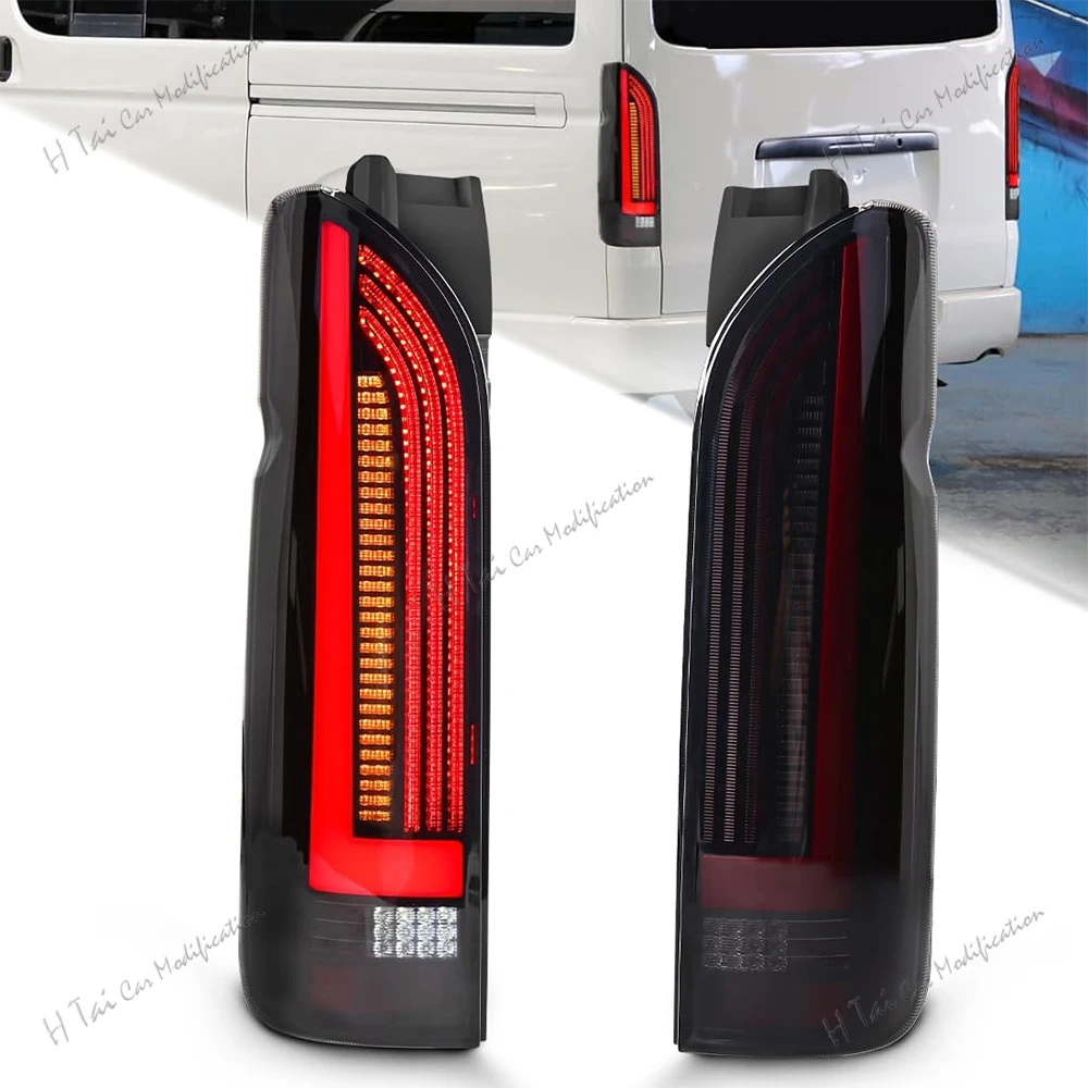

Pair LED Tail Lights For Toyota Hiace 2005-2018 Rear Lamps Taillights Rear Fog Lights Dynamic Turn Signal Car Light Assemblies