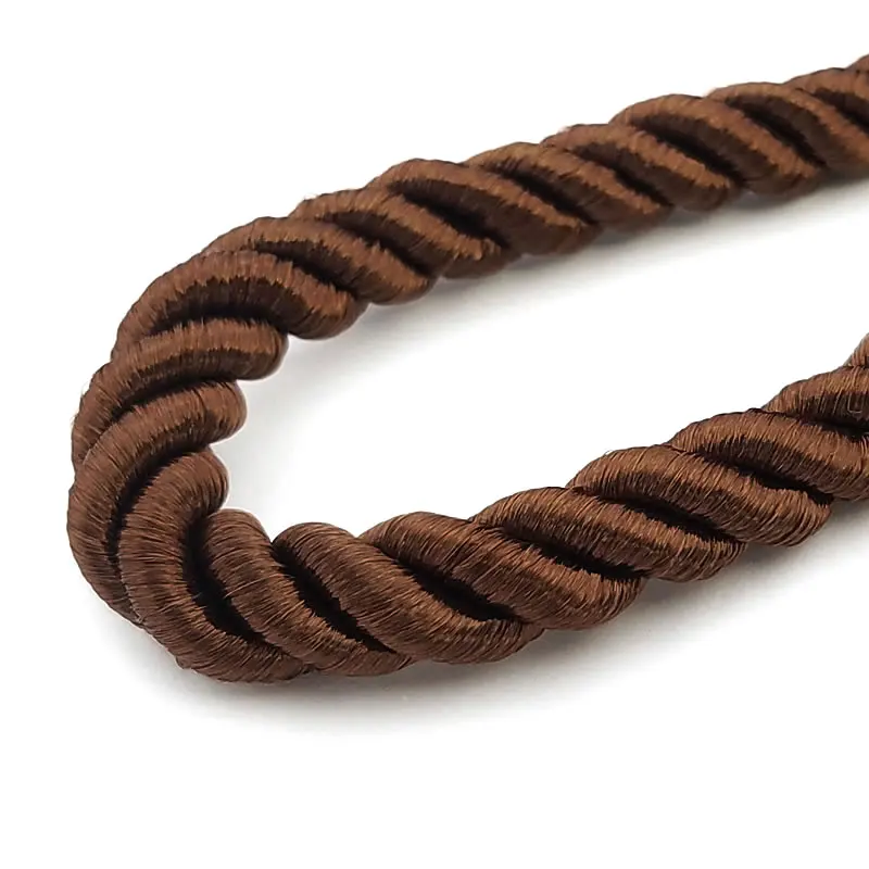 2 Meters 8MM Satin Polyester Cords Three strands of Rope Silk thread Rope Diy Jewelry Findings Accessories wholesale