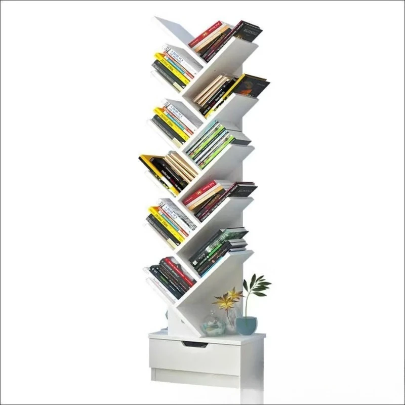 

Simple tree-shaped bookshelf floor-to-ceiling shelf home wall creative small bookcase living room multi-layer storage