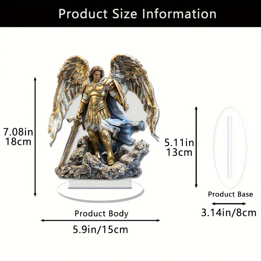 Angel Elegant Archangel Michael Statue Tabletop Ornament Living Room