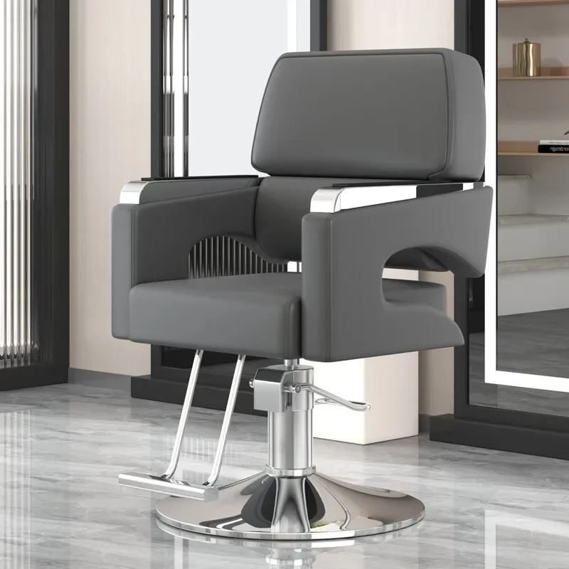 Handrail Rotatable Barber Chair Stainless Steel Base Stretch Barber Chair Cadeira Back Support Chaise Coiffeuse Furniture