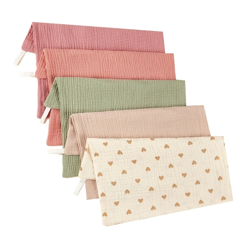 5Pcs Feeding Bib Baby Towel Gauze Cotton Face Cloth for Toddler 4Layer Thick Handkerchief Sweat Cloth Newborn Bath Towel