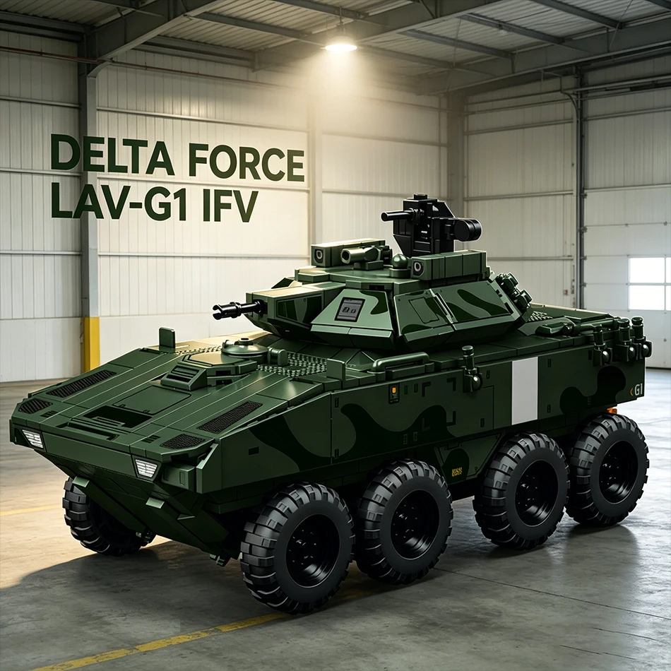 

Конструктор «Боевая машина пехоты LAV G1» ВВС США времен Второй мировой войны с солдатами, модель бронированной боевой машины пехоты, игрушки-конструкторы для детей, подарки
