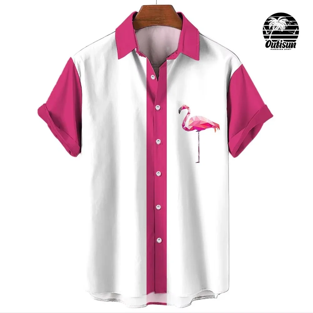 Summer New Hawaiian Shirts for Men Casual Button Down Short Sleeve Unisex Striped 3D Print Summer Beach High-end and Exquisite