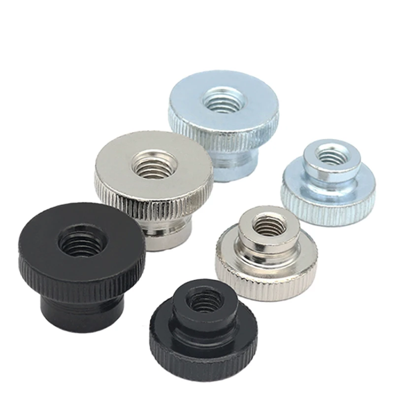 M3 M4 M5 M6 M8 M10 High Knurled Tighten Hand Nut Carbon Steel Handle Thread Mechanical Thumb Clamping Knobs Manual Nuts