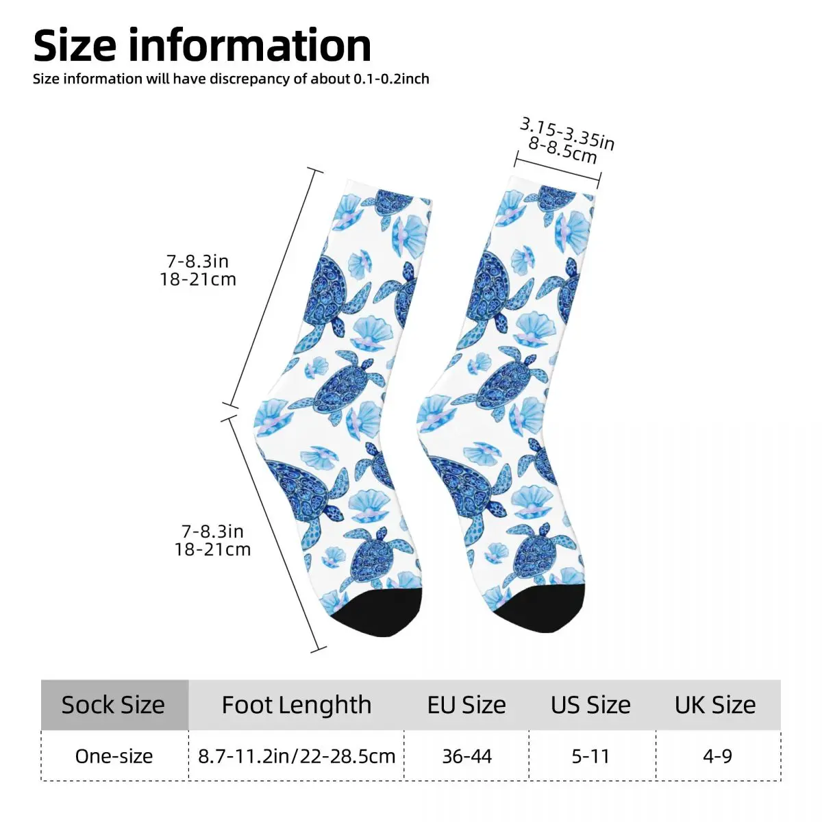 Sea Turtle Jellyfish Sock Printed Man Polyester