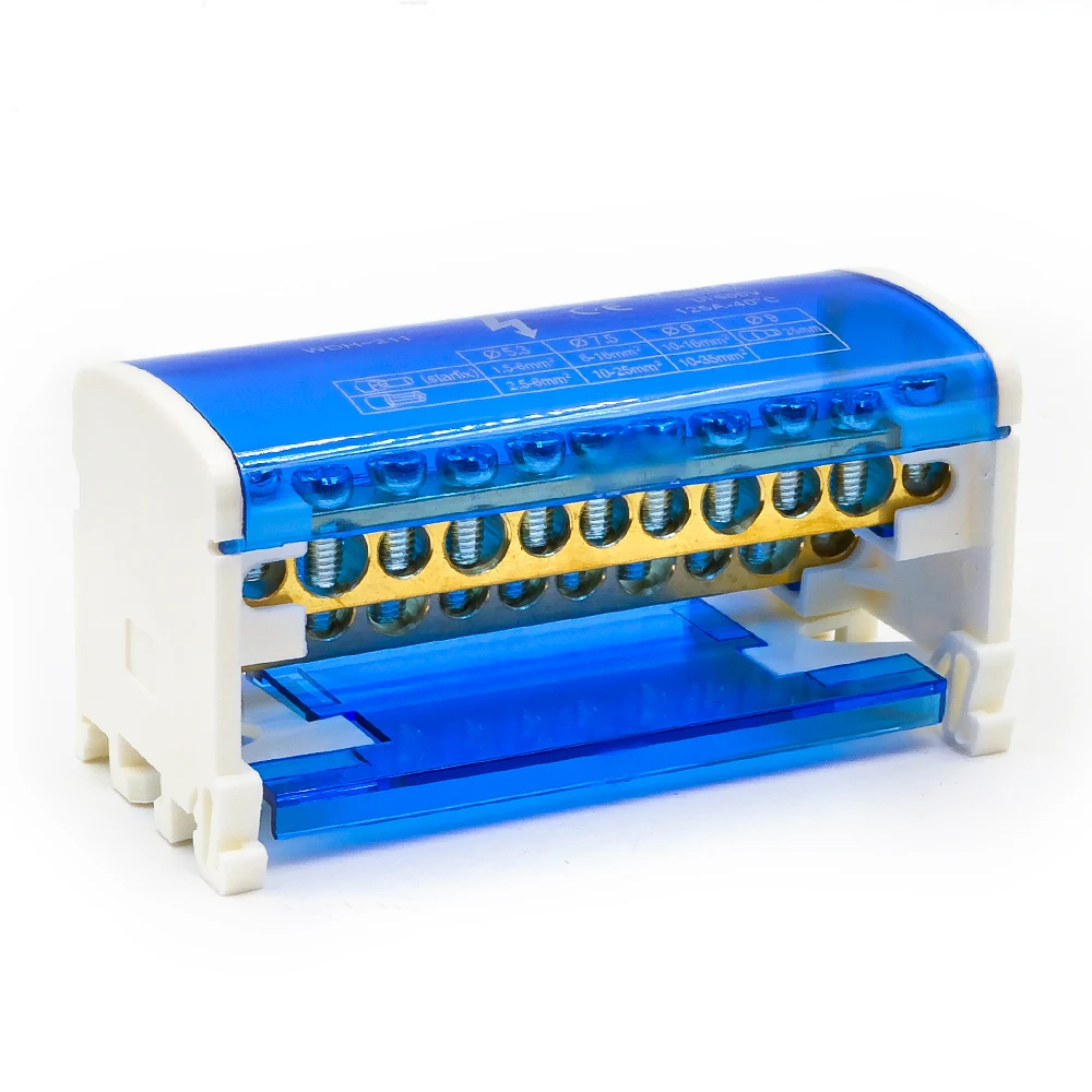 1pcs WDH-211 Terminal Block Reliable Electrical Connection Screw Type Durable Compact DIN Rail Mount