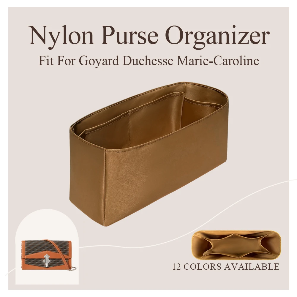 Nylon Purse Organizer Insert Fit for Goyard Duchesse Marie Caroline Shoulder Bag Slim Inside Makeup Bag In Bag Organizer Insert