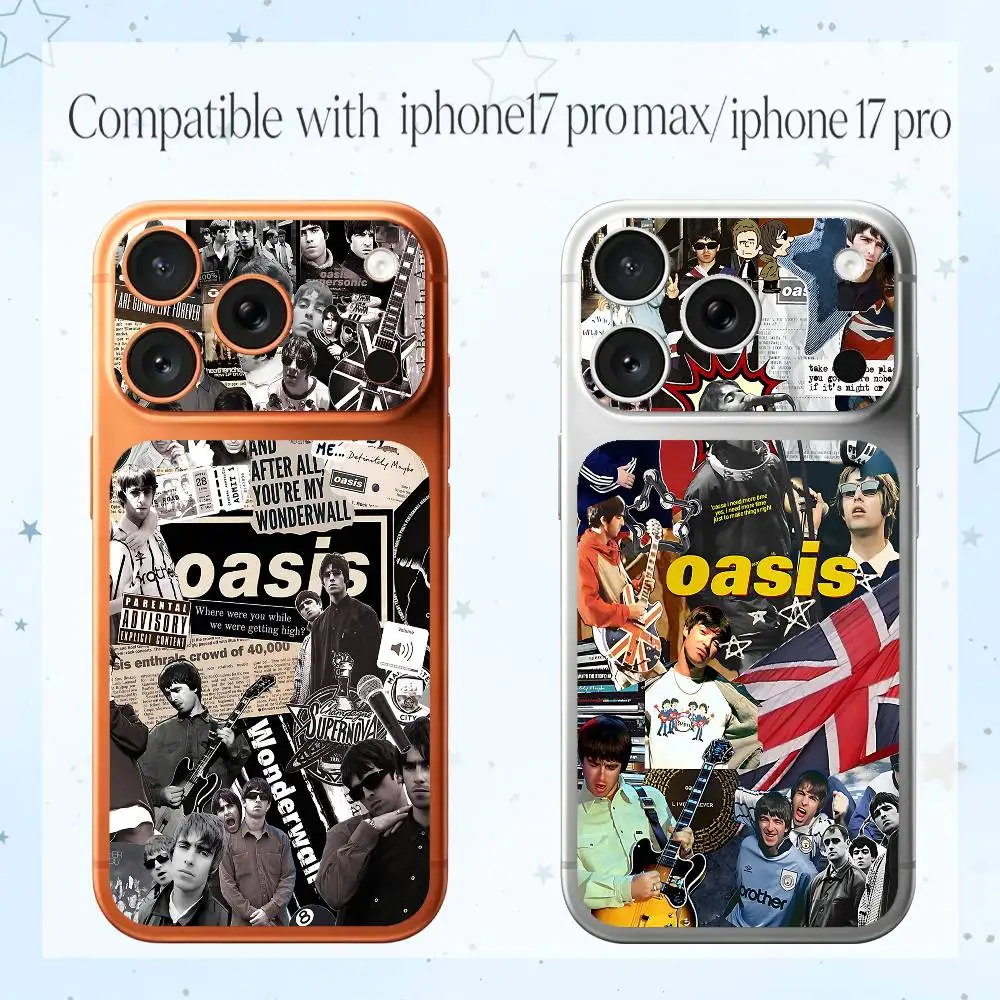 Band O-Oasis-Es Vintage für iPhone 17 Pro Pro Max Ganzkörper-Skin-Dekal Max Color Rückseitiger Schutzaufkleber