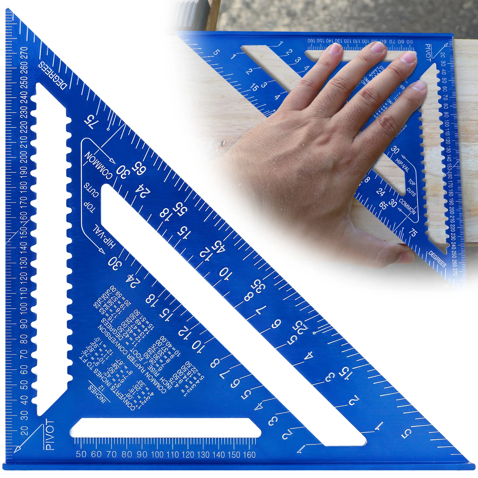 

Woodworking Triangle Ruler 12inch Aluminum Alloy Metric Square Protractor Carpenter Square Precise Right Angle Measuring Ruler