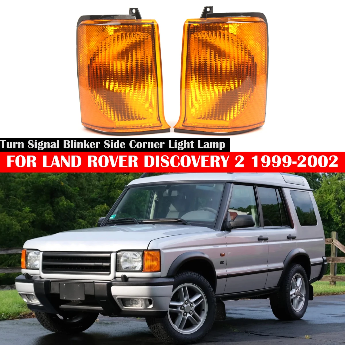 

Желтые левые и правые указатели поворота, угловые фонари, автомобильные указатели поворота для Land Rover Discovery 2 1999-2002 XBD100880 XBD100870