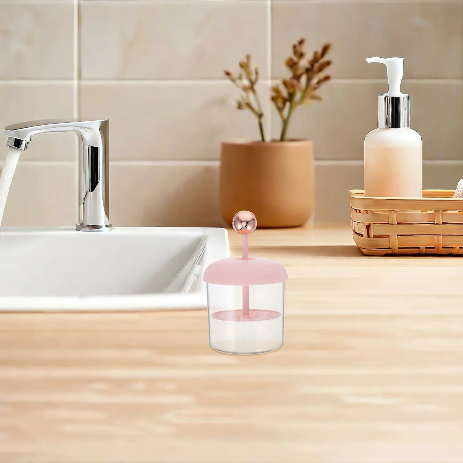 เครื่องทำฟองใสสำหรับผิวหน้า เครื่องทำฟองทำความสะอาดผิวหน้า ดีไซน์กะทัดรัด ถ้วยทำฟองแบบง่าย อุปกรณ์ทำฟอง