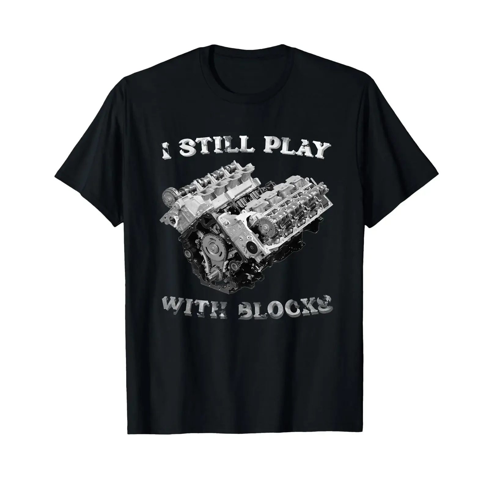 I Still Play With Blocks Racing Maintenance Vintage T Shirt vintage Washed graphic Soft Slightly Stylish Versatile fashion