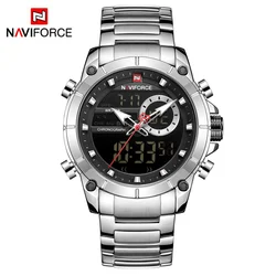 Relogio masculino naviforce marca superior relógios masculinos moda luxo relógio de quartzo dos homens militar cronógrafo esportes relógio de pulso