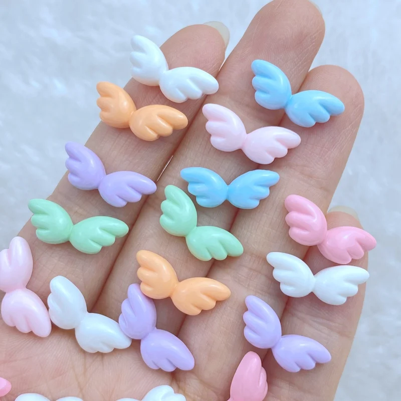 30Pcs New Cute Resin 7*18mm Mini Wings Series Flat Back Manicure Parts Embellishments For Hair Bows Accessories