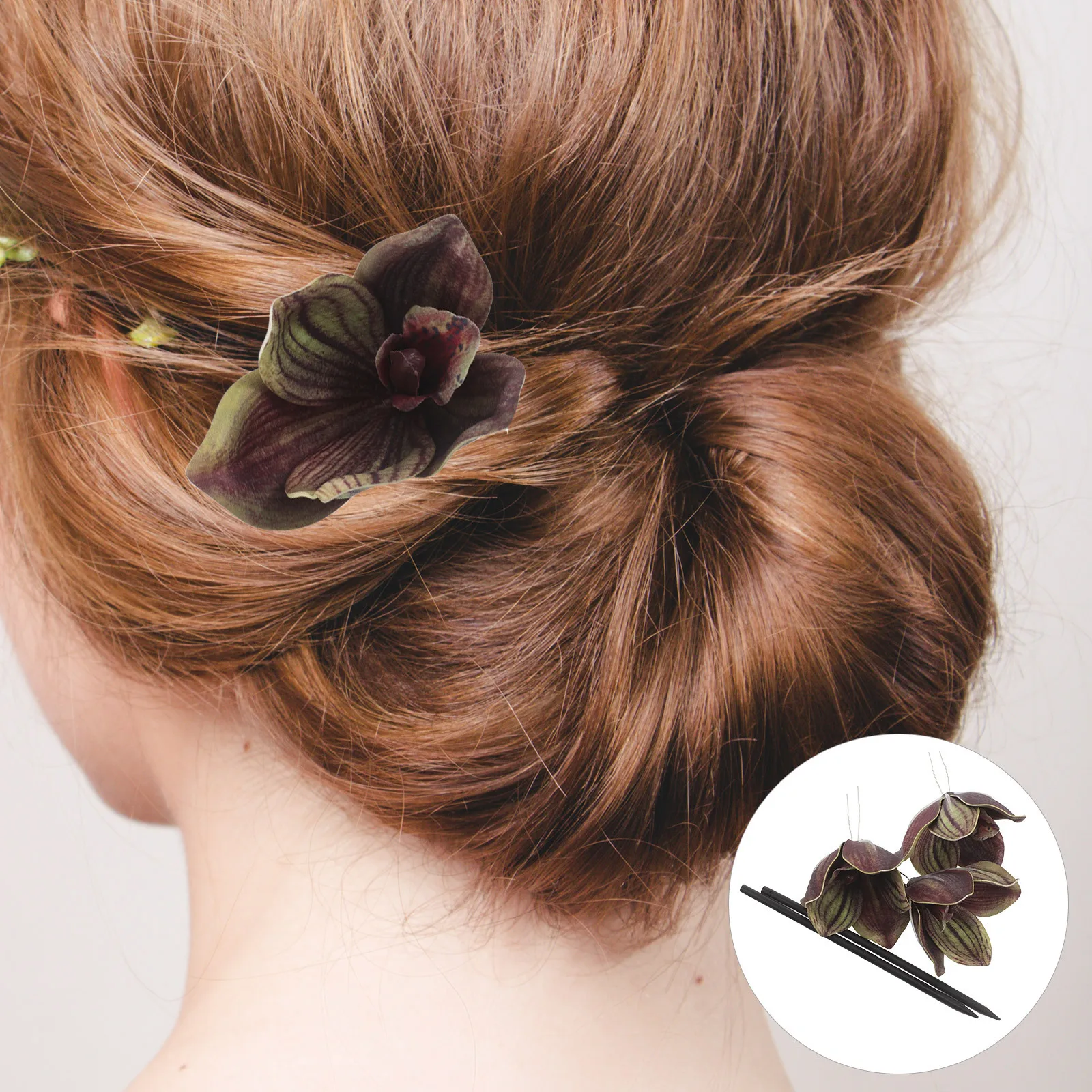 

5 Pcs Wedding Hair Styling Bridal Flower Clips Accessory Floral Accessories Orchid Pins Decor