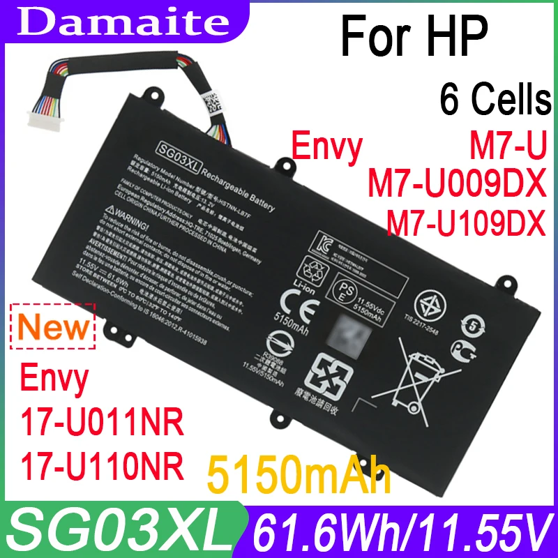 

New Original SG03XL Laptop Battery For HP Envy M7-U M7-U009DX 17-U011NR 17-U110NR Series HSTNN-LB7F 849049-421 3ICP7/61/80