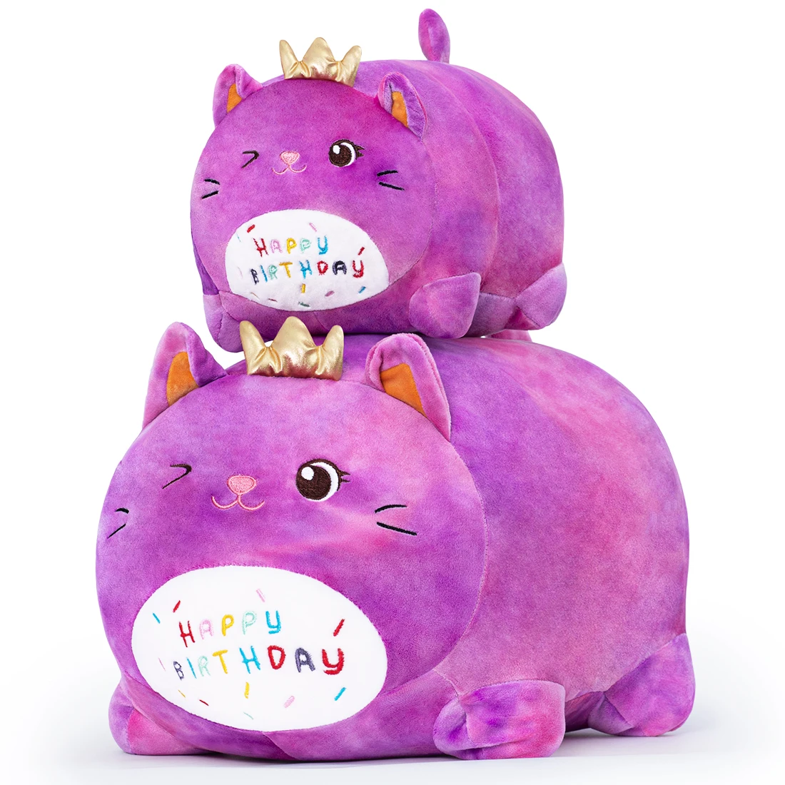 9.8インチ/15.7インチの猫のぬいぐるみ、誕生日プレゼント、紫色の猫のぬいぐるみ枕、柔らかいぬいぐるみ、子供や彼女への誕生日プレゼント