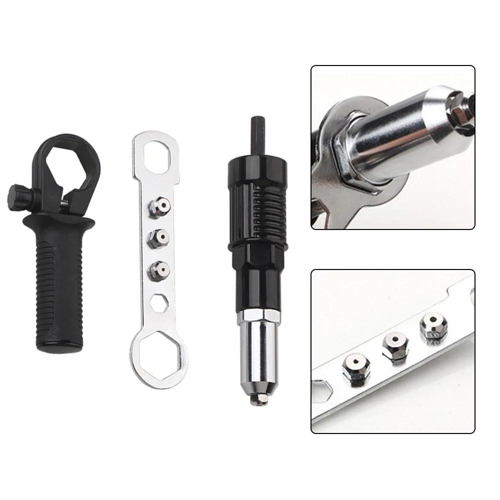 

3 шт. комплект автомобильных клепальных адаптеров для электрической дрели, включая несколько размеров для ремонта и обслуживания грузовиков, внедорожников, автофургонов