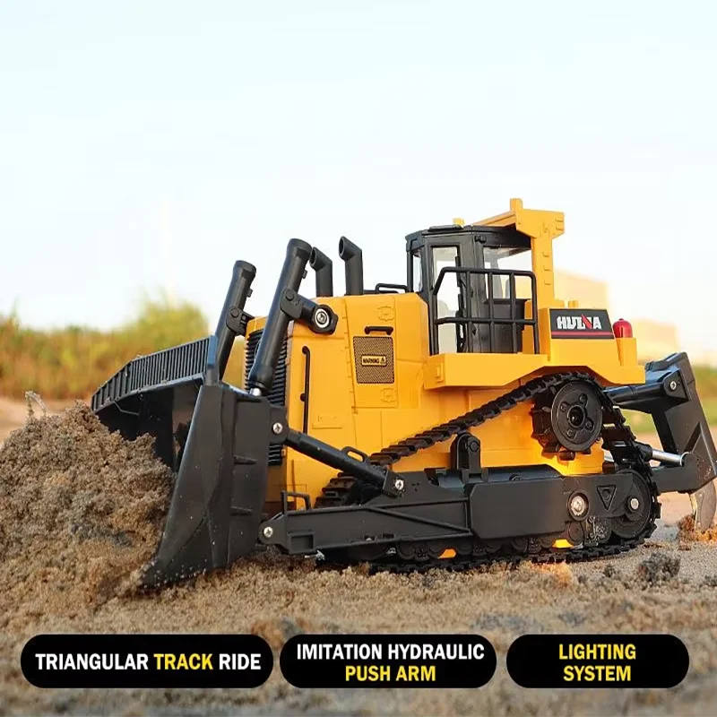 Huina 1554 1/16 RC Car Toy Truck Remote Control Bulldozer Alloy Tractor Engineering Car Model Toys for Boys Children's Gifts