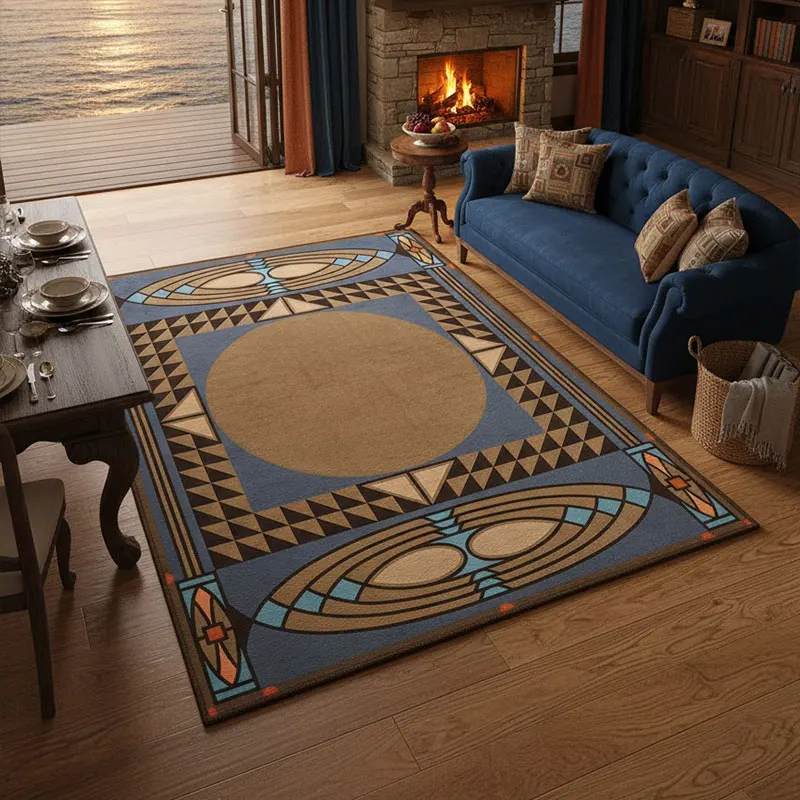 

Bohemian Living Room Crystal Velvet Carpet Living Room Bedroom Sofa Coffee Table Mat Hotel Homestaydecorative Floor Mat