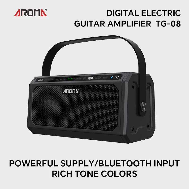 AROMA Electric Guitar Amp, Bluetooth 10W Rechargeable Electric Guitar Amplifier, Clean &Overdrive Effects