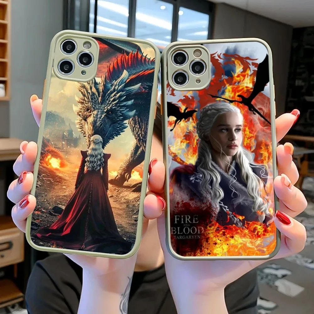 

Dragon Mother Thrones Phone Case For IPhone 14 11 12 13 Mini Pro Max 8 7 Plus X XR XS MAX Translucent Matte Cover