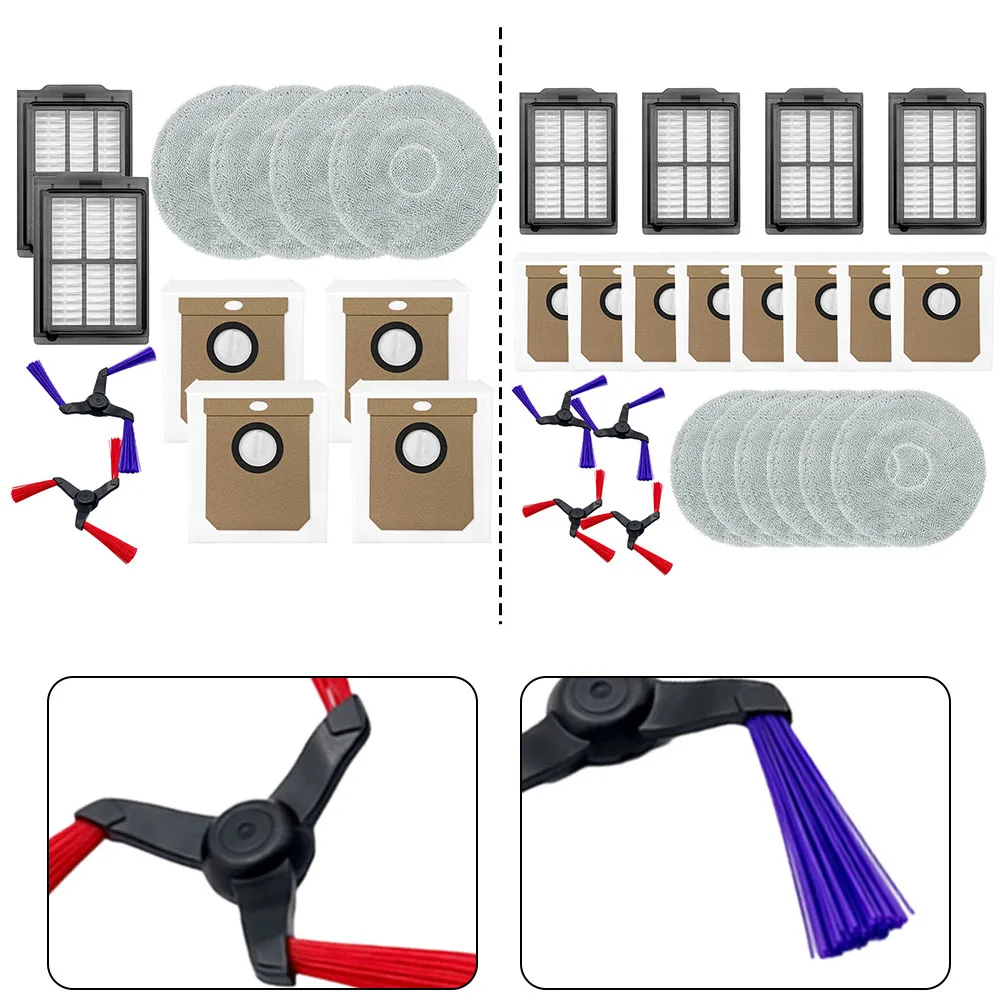 Replacement For Deerma X70 For DEM-X70 Robot Vacuum Cleaner Spare Filters, Mop Cloths, Dust Bags, Side Brushes Set Sweeper Parts