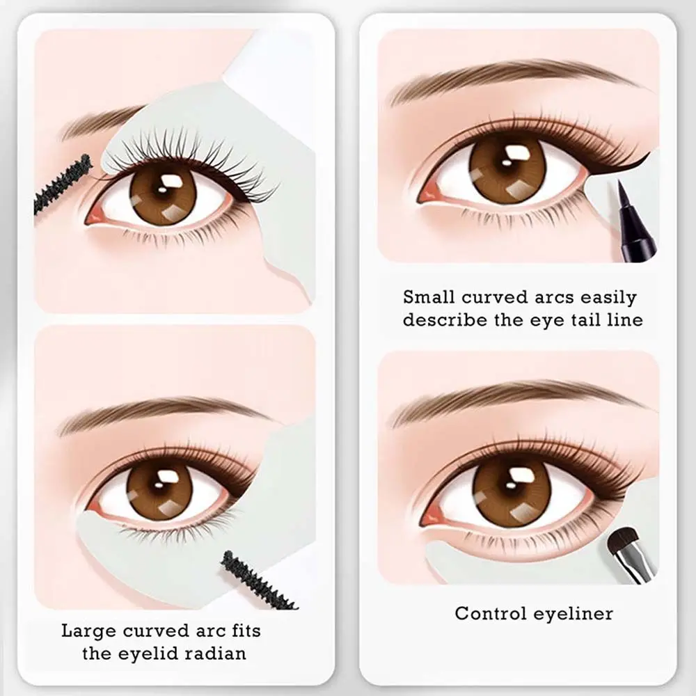Easy Shaping Stencils Assist Women Makeup Aids Beginner Eyeliner Template Eyeshadow Shaper Pad Mascara Baffle Beauty Tool