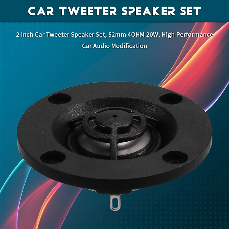 2 Inch Car Tweeter Speaker Set 52Mm 4OHM 20W High Performance Car Audio Modification-ABJU
