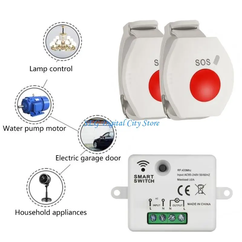 U75B Wireless Remote Switches for Lamp Motor Remote Control Switches AC100-220V 1 Channel 10A Remote Control Switches