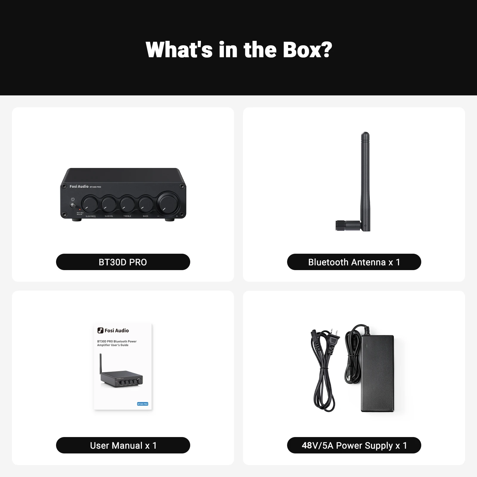 Fosi Audio Bluetooth Sound Leistungsverstärker BT30D PRO 2.1 Kanal Amp Audio Reciver für Lautsprecher Subwoofer 165Wx2 +350W