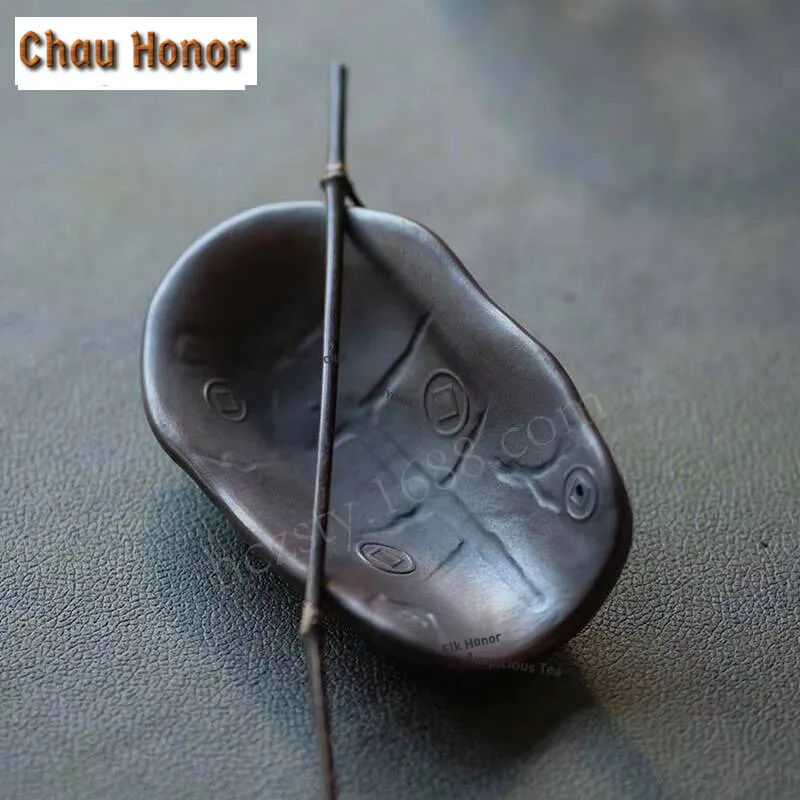 Yixing Zisha Turtle Shell Art Tea Scoop Antique Tea Shovel Chahe Household Awakening Tea Ladle Tea Services Equipment Ornaments