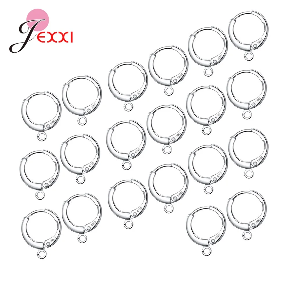 20 sztuk modne kolczyki komponenty do biżuterii kolczyki 925 Sterling biżuteria okucia DIY kolczyk biżuteria Hoop kolczyk ustalenia