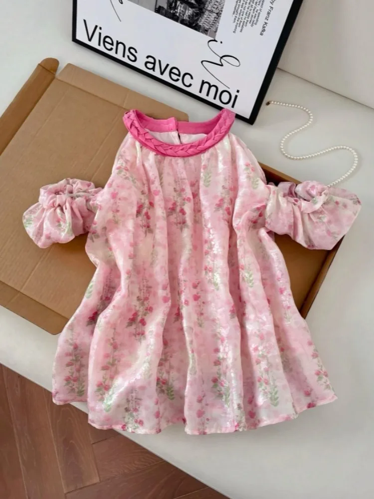 

Pink Floral Halter Neck off Shoulder Chiffon Top Women Summer Cute Loose Cover Belly Doll Shirt Casual Travel Outfit
