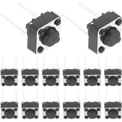 100 Pcs Micro Switch 6*6*43/5/7mm Two-pin Tact Tactile Button Push for Breadboard Replacement PCB Momentary Feet Pushbutton