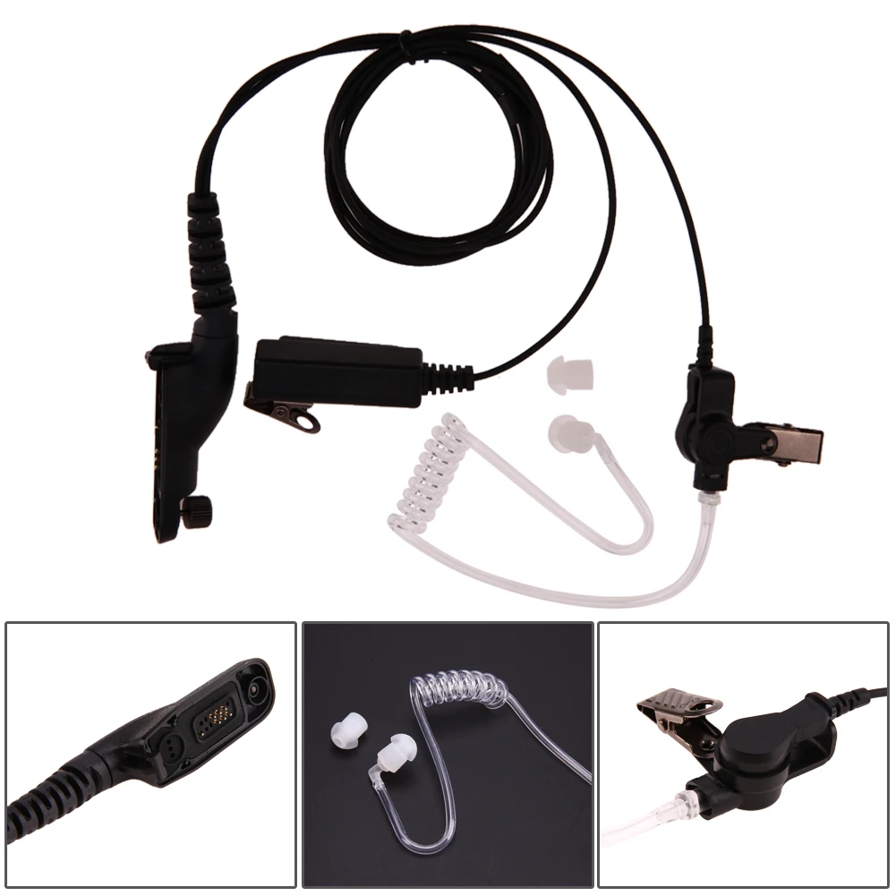 

Earphones Wired Headphones Radiation Protection Air Tube Earphone Hook Headset with Mic Control Handsfree Supplies