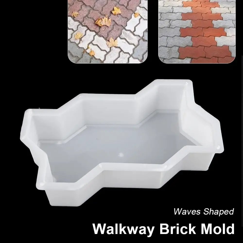 

1Pcs Waves Shaped Paving Brick Mould Reusable DIY Concrete Path Maker Mold Plastic Stepping Stone Paver