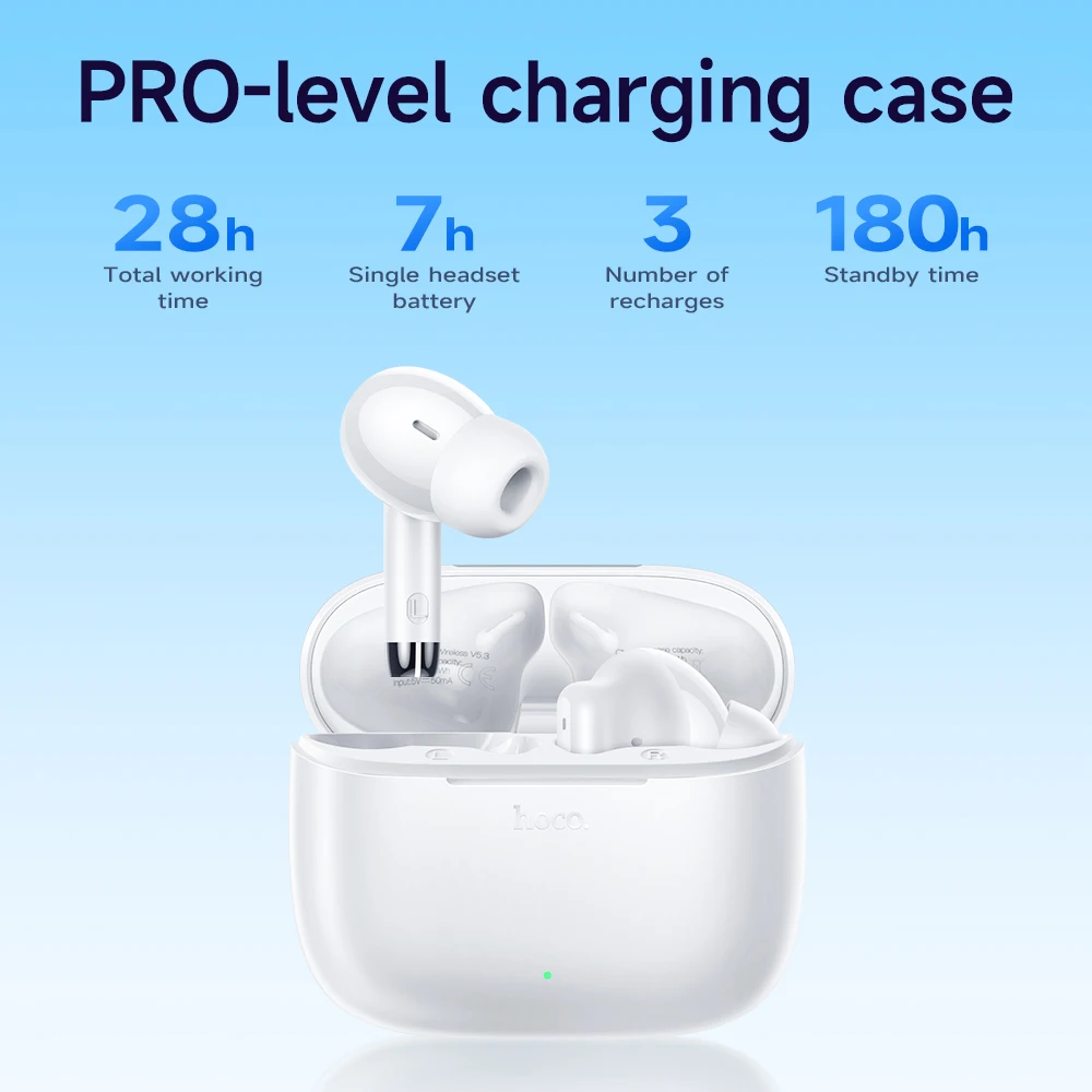 HOCO EQ2 TWS Bluetooth 5.3 Earphones With 7H Playtime Waterproof Low Latency Gaming HIFI Stereo Bass Touch Control For Sports view 3
