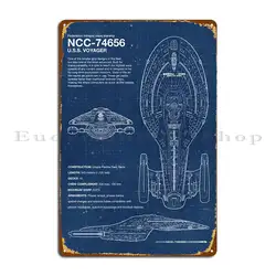 Voyager Blueprint Metal Signs Retro Printing Sign Party Decoration Tin Sign Poster