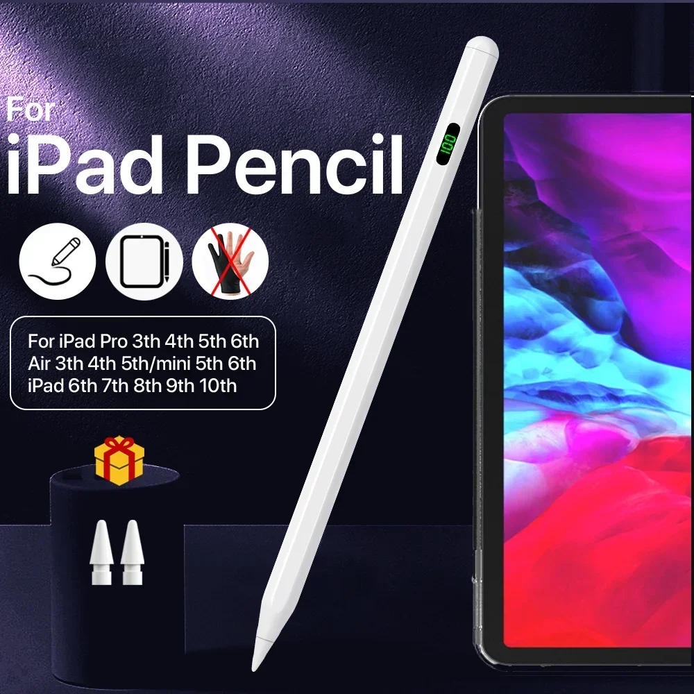 For iPad Apple Pencil 1st 2nd Generation Stylus Pen For iPad 10th Generation iPad Air 4 5 MINI 6 7 Digital Power Display Stylus