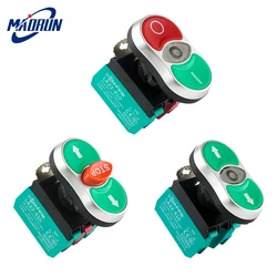 High quality STOP double position button/self reset control button switch with light 22MM