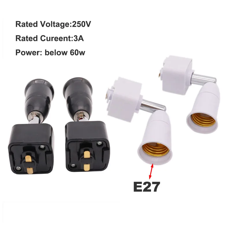 E27 Guide Rail Lamp Holder 360 Rotation LED Light Spotlight Head track light holder Base E27 Bulb Socket Conversion