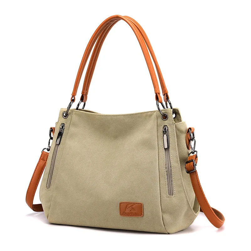 Bolsos de hombro simples con mochila cruzada de cuero, bolso de mano de viaje versátil de gran capacidad, bolsos de lona de moda para mujer, nuevo