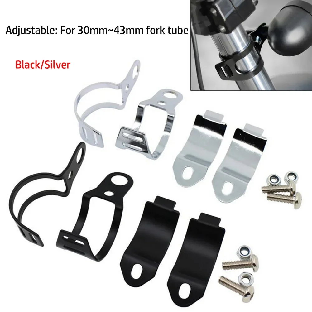 2024 핫 세일 2개입 오토바이 방향 지시등 LED 라이트 마운트 브래킷 30-43mm 오토바이 프론트 포크용 새 제품 고품질