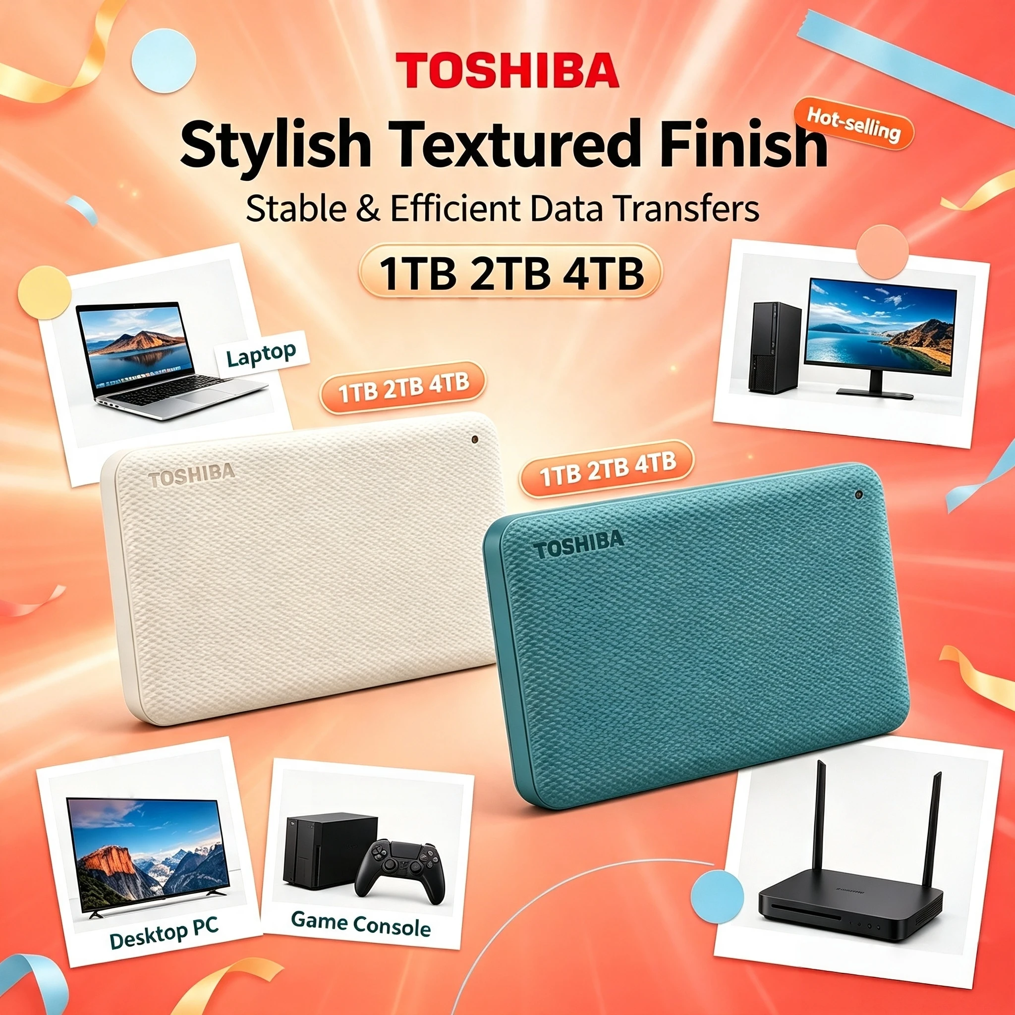 NEW Toshiba Canvio V10 4TB 2TB 1TB USB 30 25 Inch Portable External HDD Hard Drive for Computer Laptop Storage Max Use System