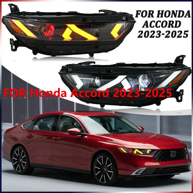 

1 комплект полностью светодиодных фар Devil Eye для Honda Accord 2023-2025, последовательная фара DRL в сборе