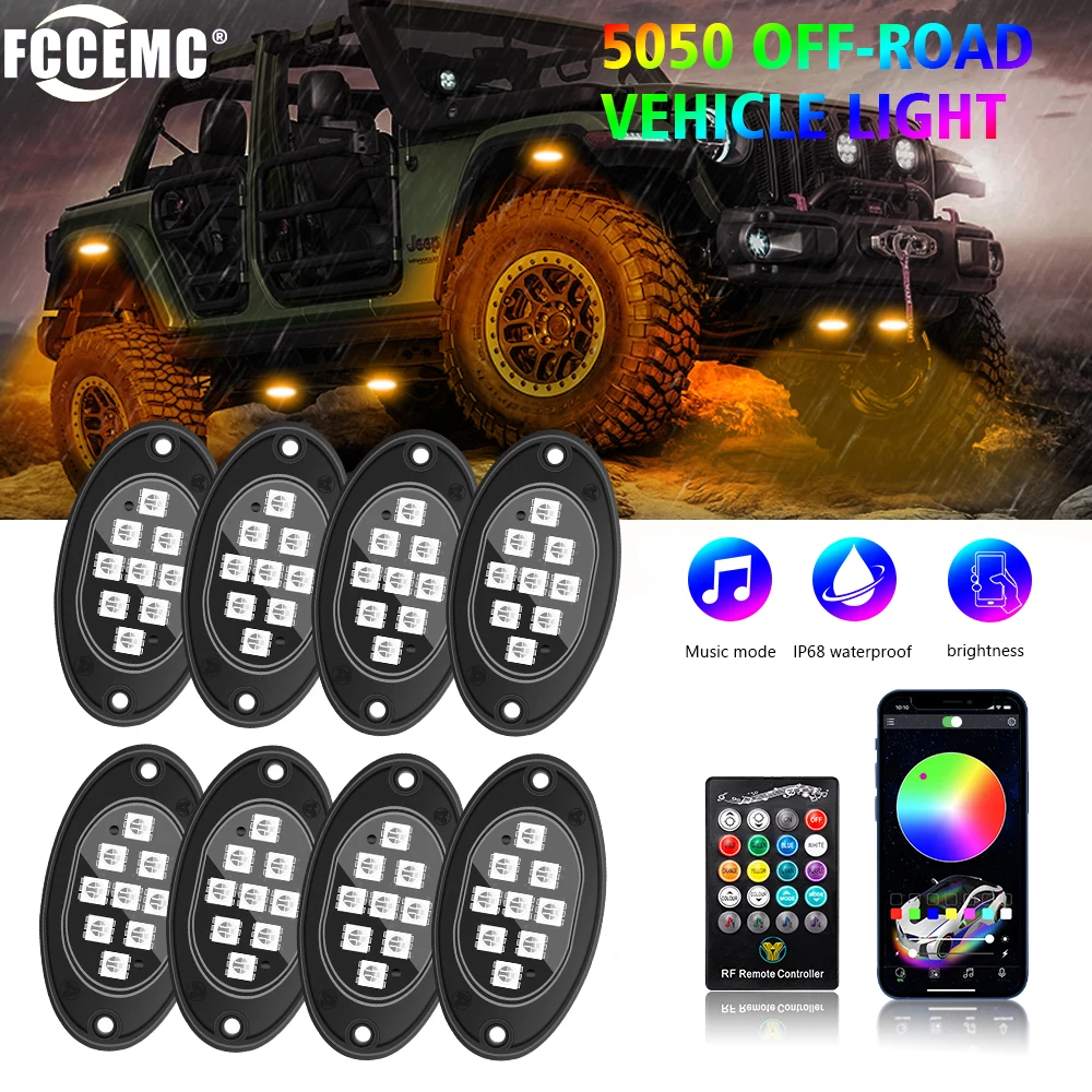 RGB LED Chassis Lights APP Remote Control Ambient Mood Light for Jeep Trucks Off Road SUV Car ATV Underbody Decorative Neon Lamp