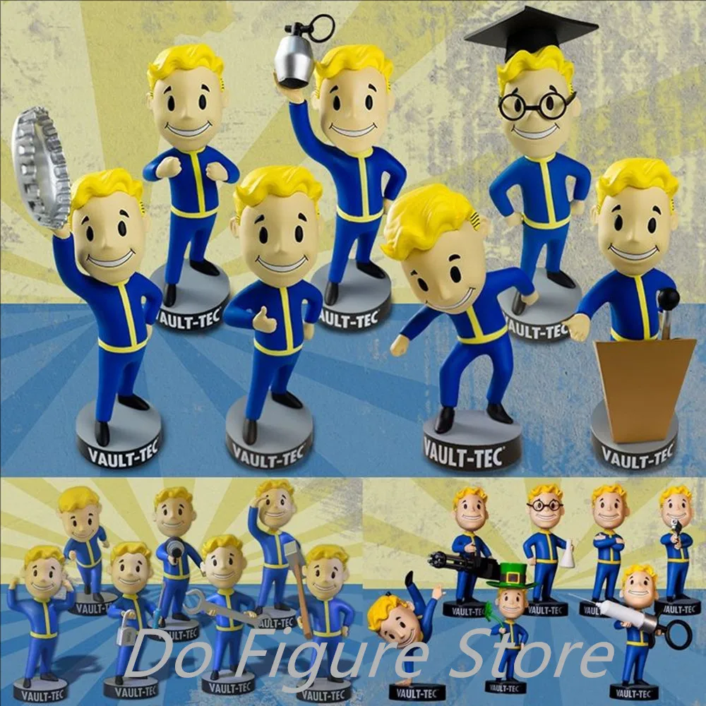 Anime Bobblehead Cute Vault Boy Full Set Figure Toys Anime Action Figure Statue Model Room Ornament Toys Kids Gift