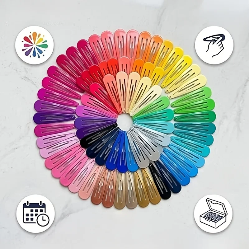 50pcs random color Hair Clips Non-Slip Hair Additions Fixed Buckle Hair Clips Durable Metal Bobby Pins Quick Buckle Hair Clips